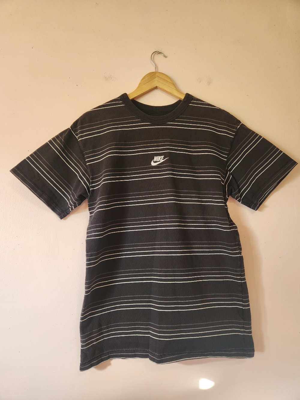 Nike Sportswear Striped Center Swoosh Tee Loose Fit Retro Max90 Boxy Shirt S New